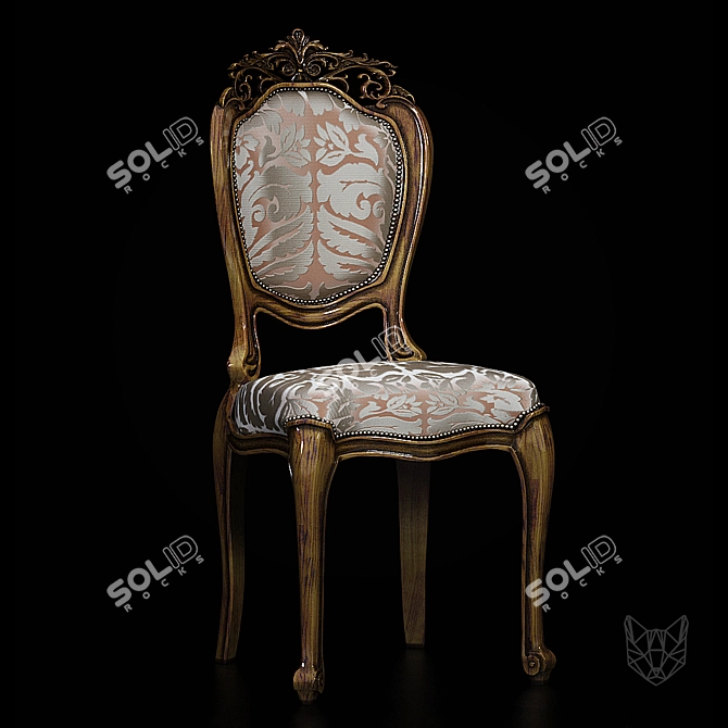 Elegant Baroque Chair: Classic Design, UV Mapped 3D model image 1