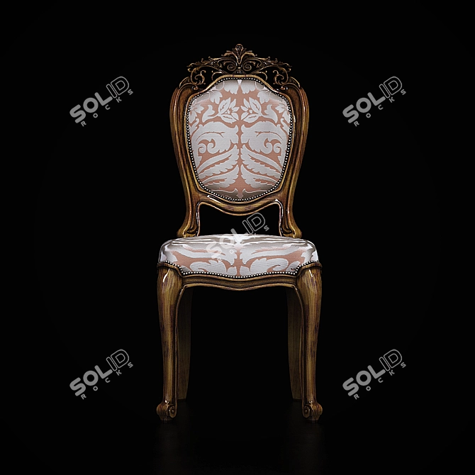 Elegant Baroque Chair: Classic Design, UV Mapped 3D model image 3