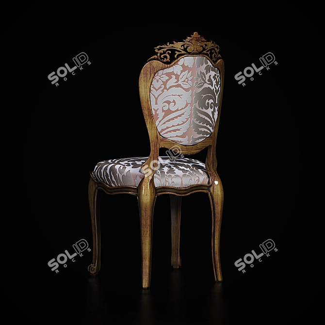 Elegant Baroque Chair: Classic Design, UV Mapped 3D model image 4