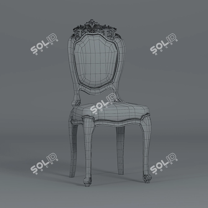 Elegant Baroque Chair: Classic Design, UV Mapped 3D model image 5