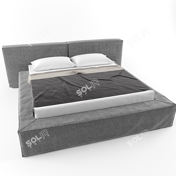 Sleek Rest: Modern Bed 3D model image 1