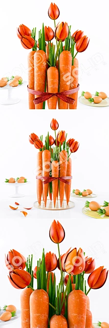 Carrot Blossom Vase 3D model image 1