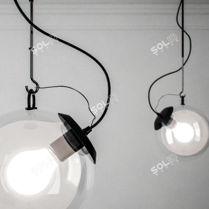 Minimalist Loft Sphere Lamp 3D model image 2