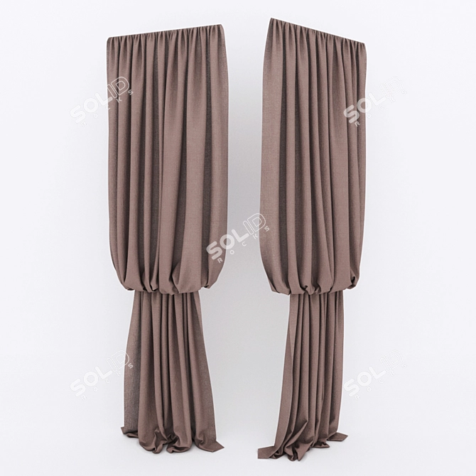 Elegant Drapes: High-Poly Curtains 3D model image 1