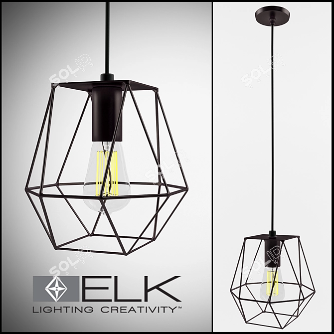 Stylish Illumination: Elk Delaney Pendant 3D model image 1