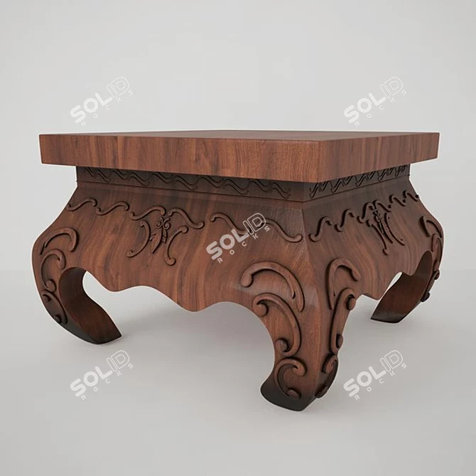 Sleek Wood Coffee Table 3D model image 1