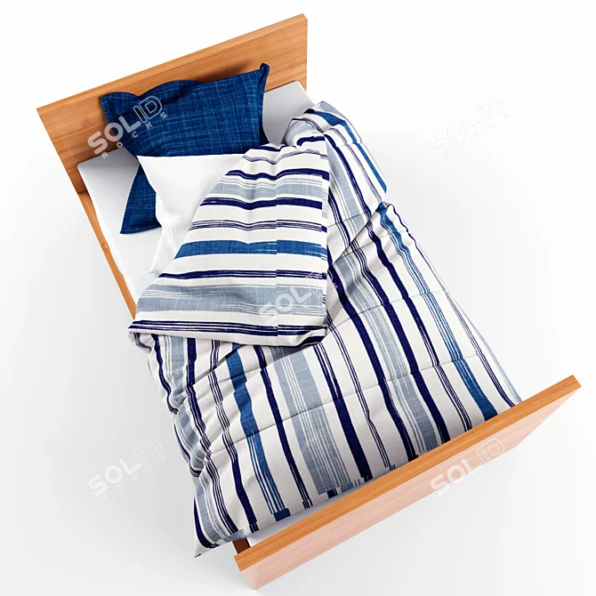 Luxury Bedding Set: Sheets, Pillows, and Blankets 3D model image 2