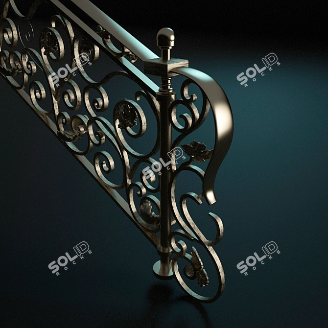 Vineyard Leaf Wrought Railings 3D model image 1