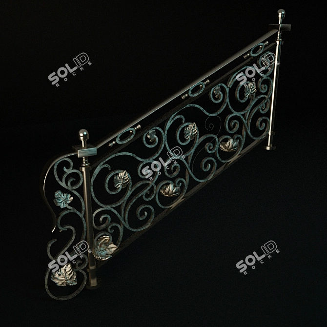 Vineyard Leaf Wrought Railings 3D model image 2