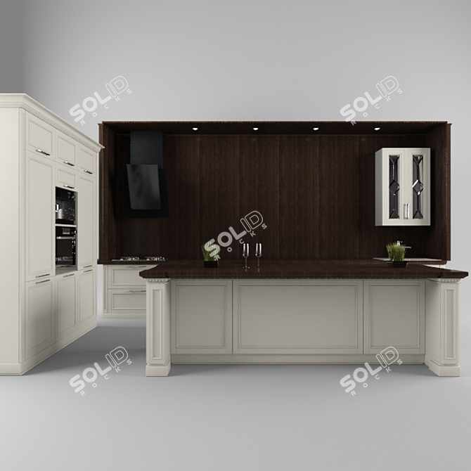 Custom Kitchen: Tailored Elegance 3D model image 1