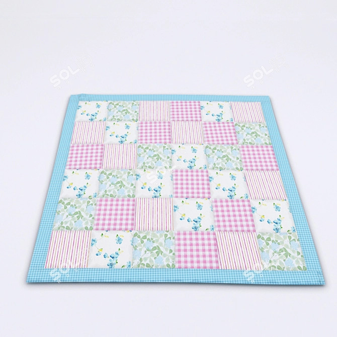 Patchwork Carpet: Straight or Folded 3D model image 2