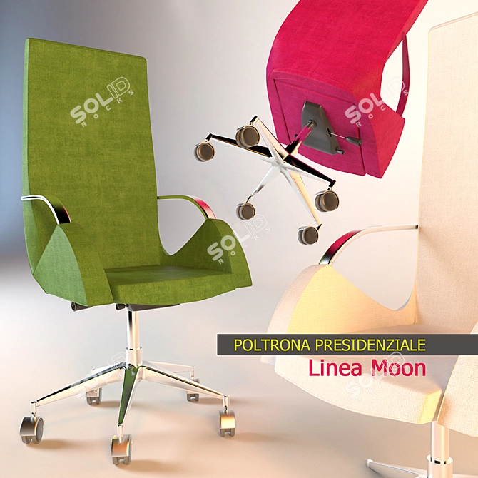 Elegant Moon Chair for Executives 3D model image 1