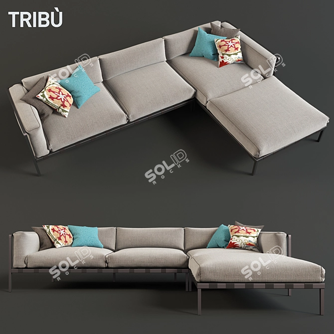 Modern Alu Sofa by NATAL: Comfort and Style 3D model image 1