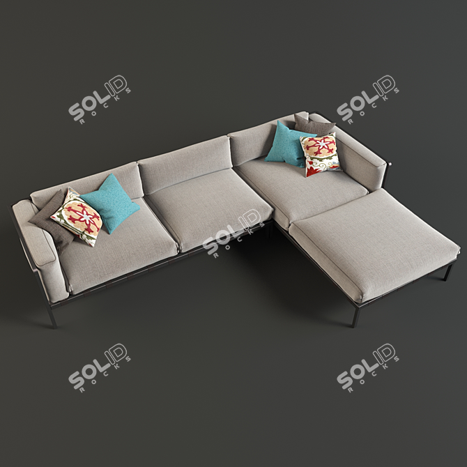 Modern Alu Sofa by NATAL: Comfort and Style 3D model image 2