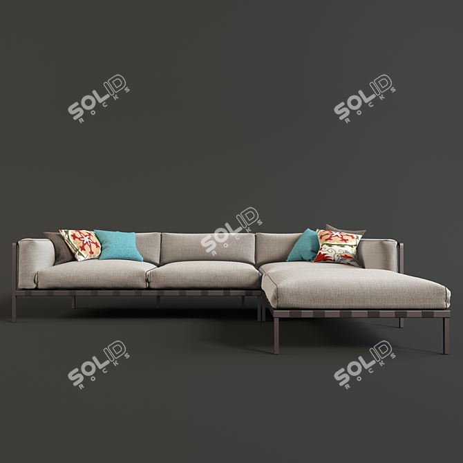 Modern Alu Sofa by NATAL: Comfort and Style 3D model image 3