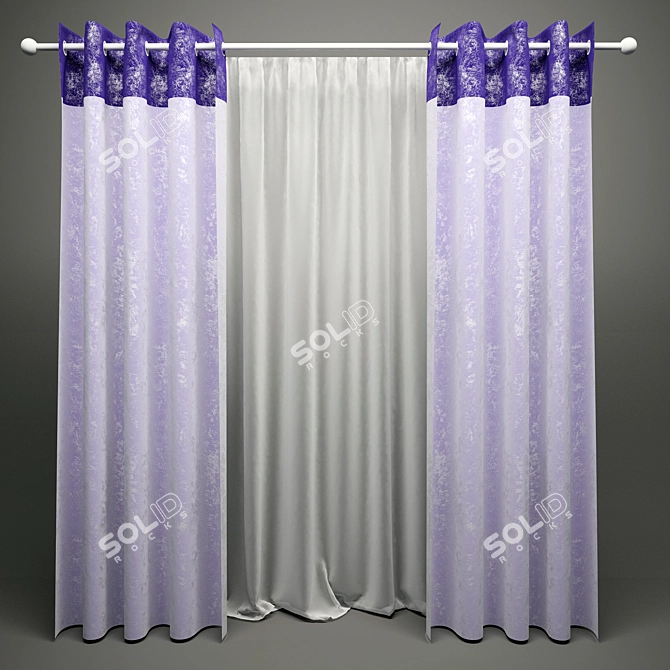 Title: Grommet Curtains: Sleek, Stylish & Functional 3D model image 1