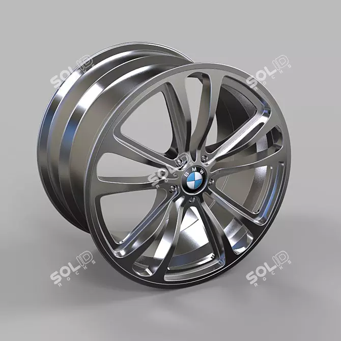 Metallic BMW Disc Texture 3D model image 1