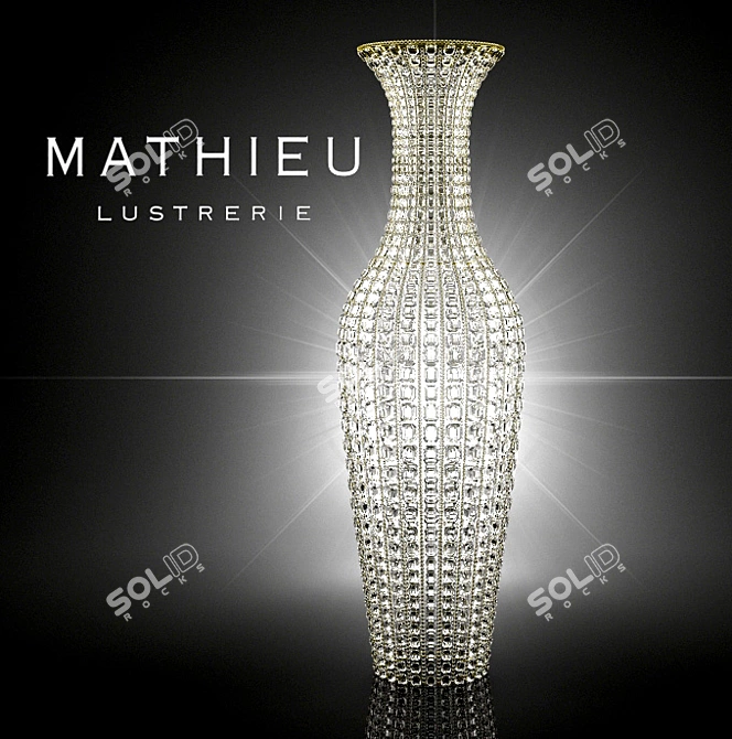 Elegant Couture Beaded Chandelier 3D model image 1