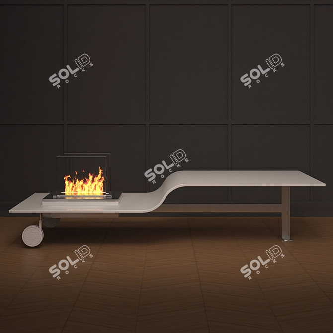 Moma Longue Luxury Fireplace 3D model image 1