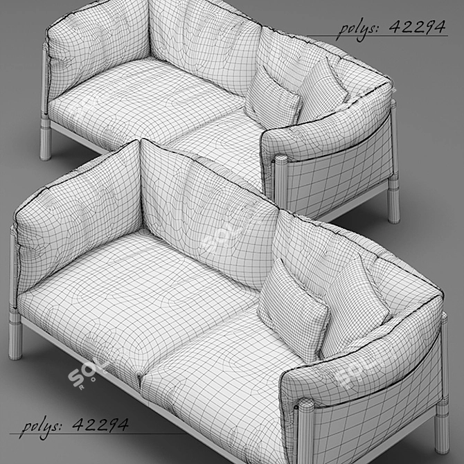 De Padova Yak Sofa: Sleek and Stylish 3D model image 3