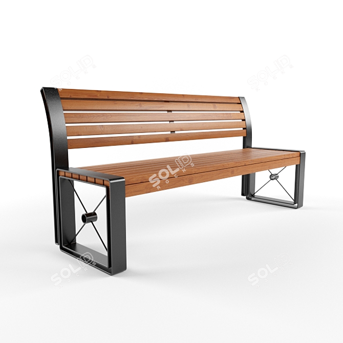 Valentina Outdoor Bench 3D model image 1