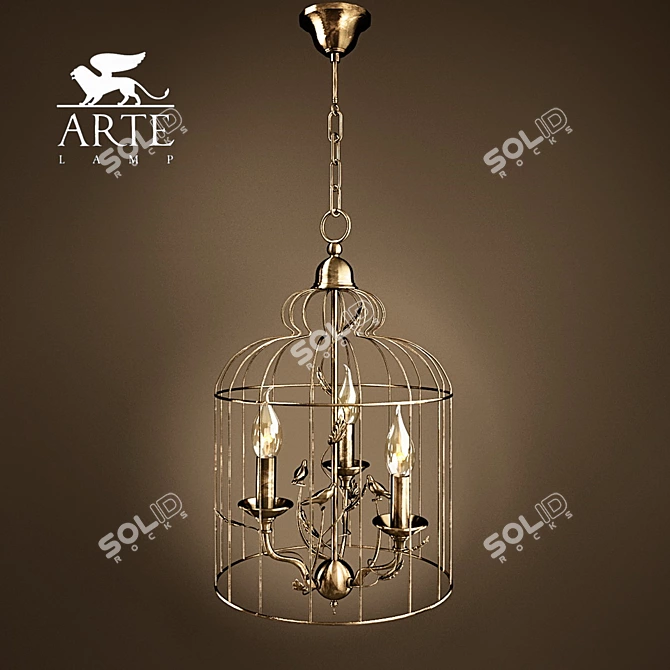 Stylish Arte Lamp Gabbia Pendant 3D model image 1