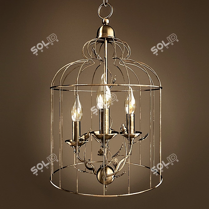 Stylish Arte Lamp Gabbia Pendant 3D model image 2