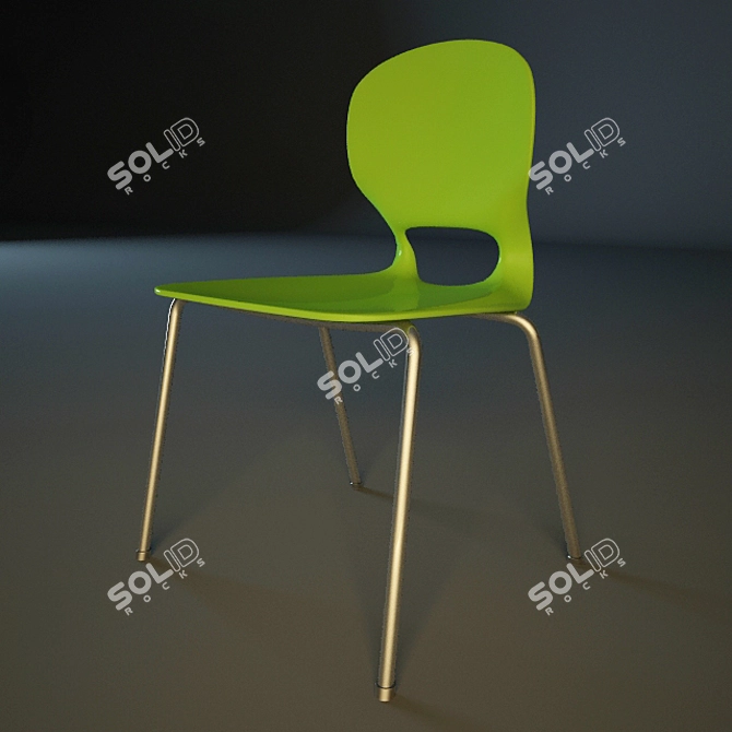 Modern Plastic Chair 3D model image 2