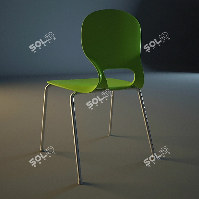 Modern Plastic Chair 3D model image 3