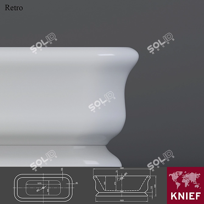 Vintage Acrylic Knife Stand 3D model image 2