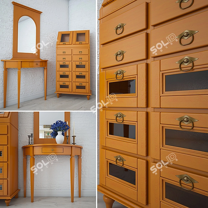 Arteferretto Wood Furniture Set 3D model image 3