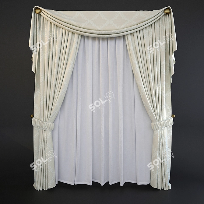 Window Harmony: Innovative Curtain2 3D model image 1