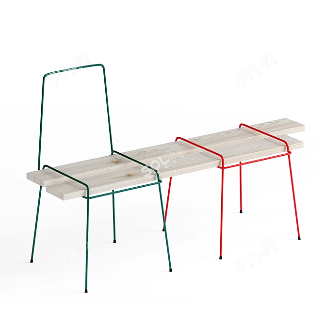 Versatile Bench with Rods 3D model image 1