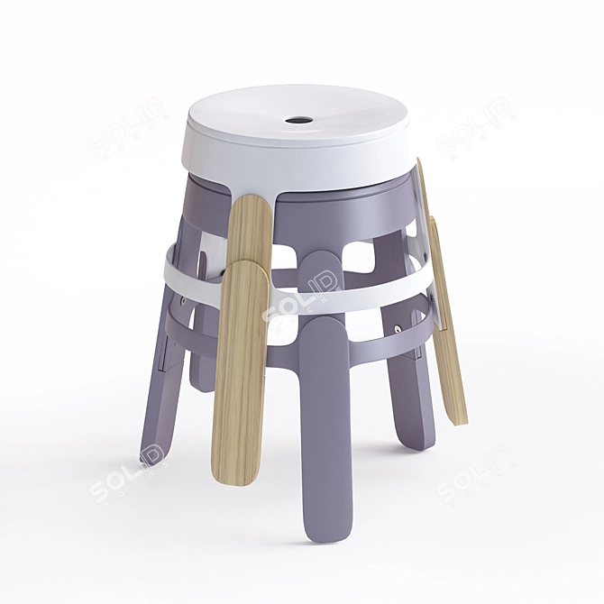 Finnish-Inspired Sticks & Blood Stool 3D model image 1