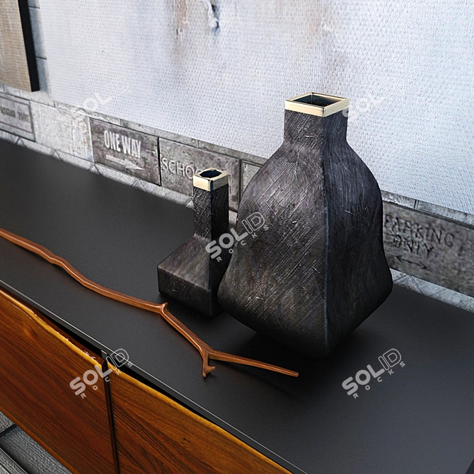 Elegant Rustic Modern Decor Set 3D model image 2