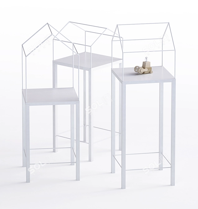 Urban House Shelves: Minimalistic Chic 3D model image 3