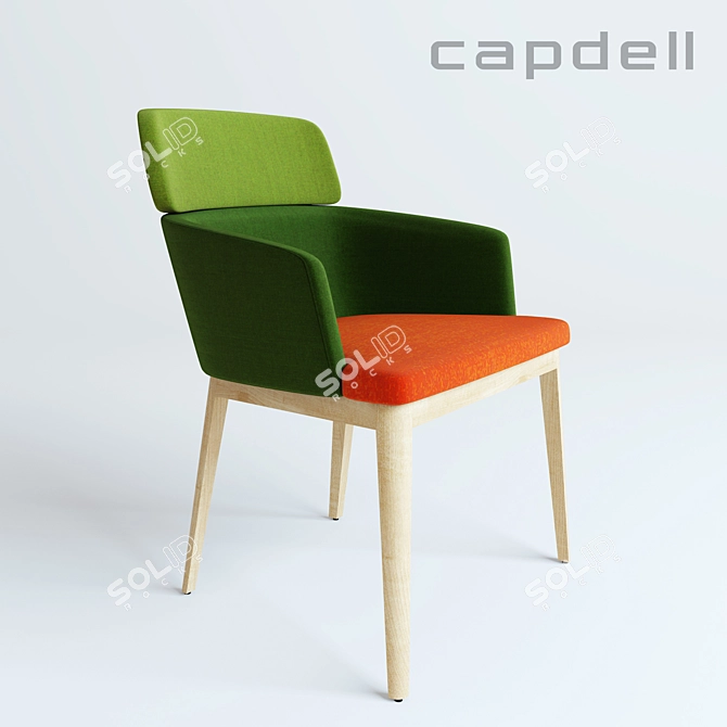 CONCORD Upholstered Chair by Capdell 3D model image 2