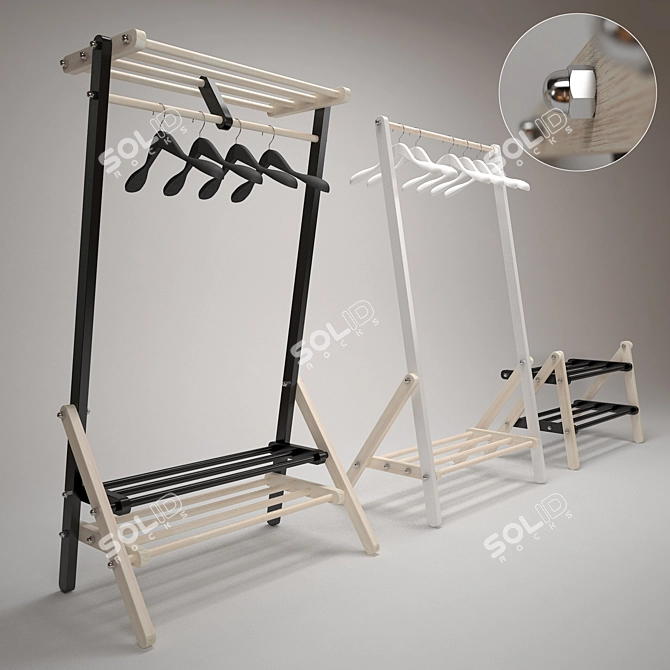 Space-Saving Entryway Set 3D model image 1