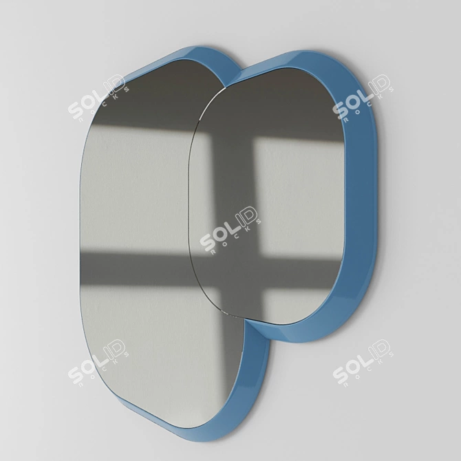 Dual Section Wall Mirror: Alter Ego 3D model image 2