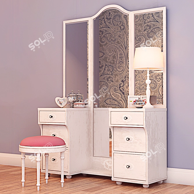 Country Style Vanity Set 3D model image 2