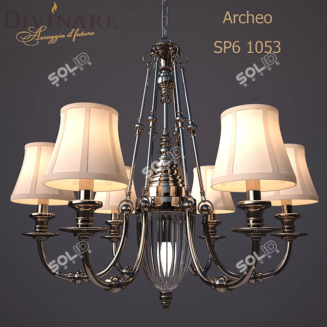 Divinare Archeo SP6 1053 Pendant Chandelier 3D model image 1