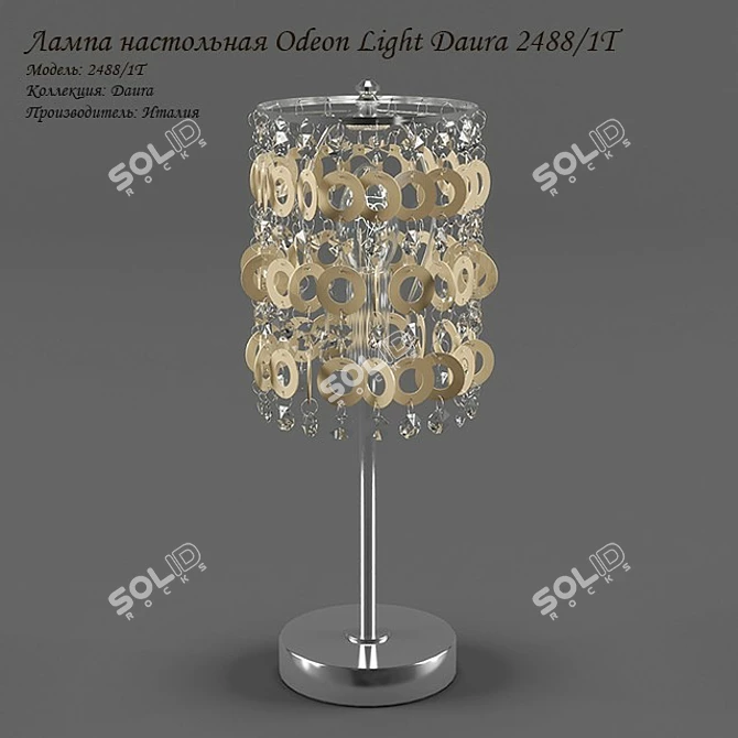 Daura 2488/1T Table Lamp: Elegant Chrome, Shell, and Crystal Design 3D model image 1