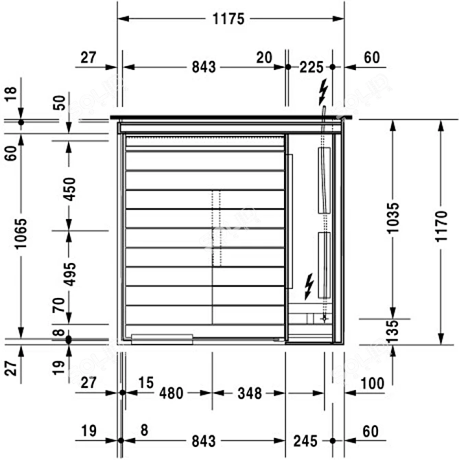 Duravit INIPI B Super Compact Sauna 3D model image 3