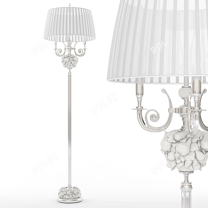 Elegant White Frutti Floor Lamp 3D model image 1