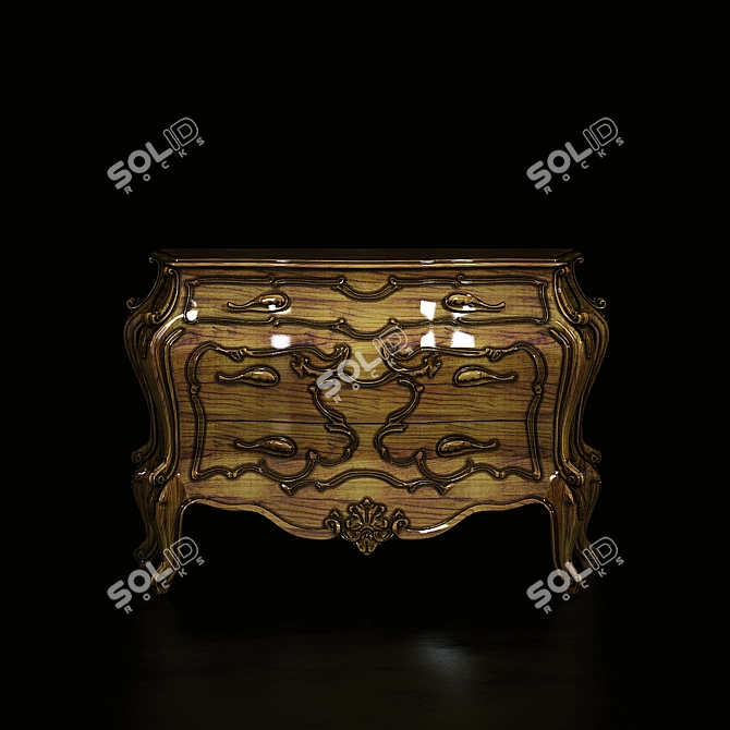 Modern Oak Chest of Drawers 3D model image 2