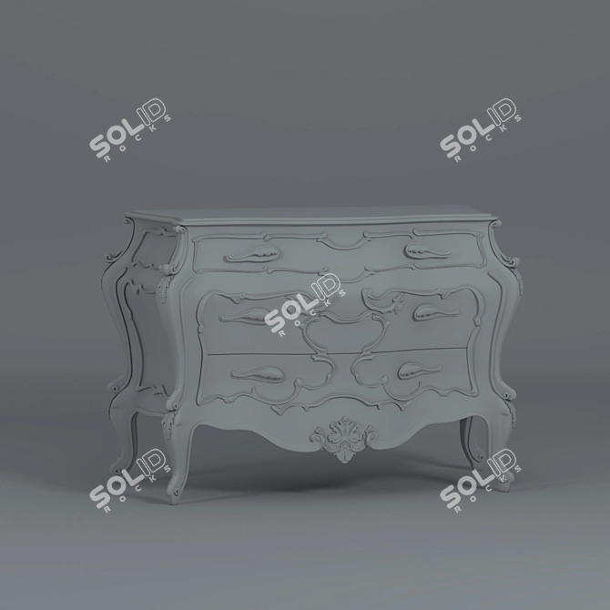 Modern Oak Chest of Drawers 3D model image 4