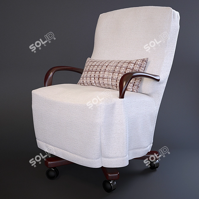 Cozy Wool Computer Chair 3D model image 1