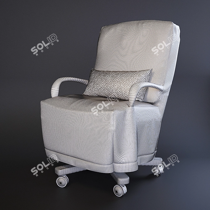 Cozy Wool Computer Chair 3D model image 3