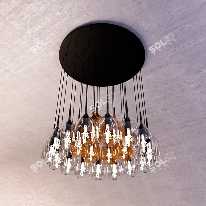 Elegant Vessel Chandelier 3D model image 1