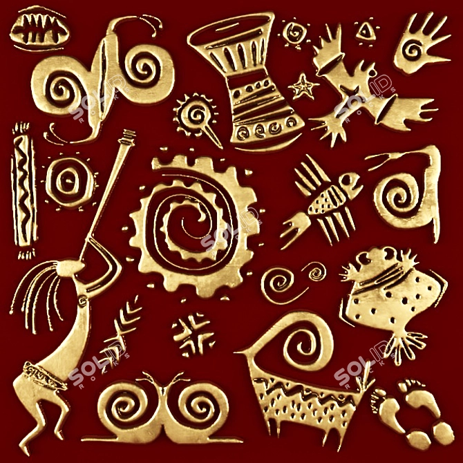 Ethnic Relief Art 3D model image 1